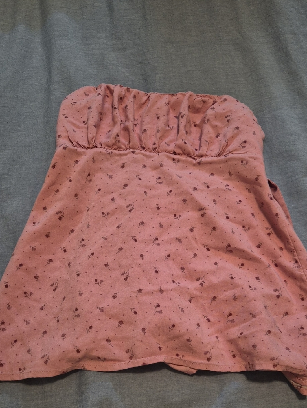 Hollister Dusty Rose Smocked Strapless Top with attachable straps